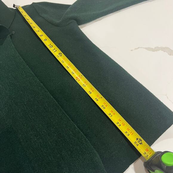 Beyond Threads Asymmetrical Cardigan Small Hunter Green Alpaca Wool Peru - Picture 9 of 9